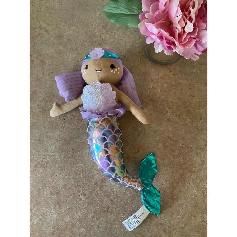 Gigglescape‎  Playground Mermaid Plush Doll Iridescent Purple Teal 11 Inch